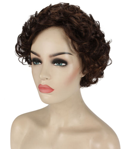 Dark Brown with Auburn highlights 2 pixie style wigs