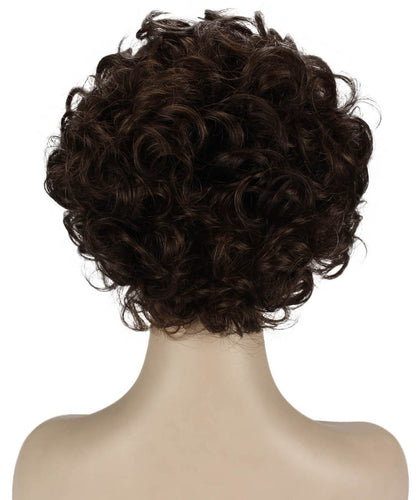 Chestnut Brown with Light Brown Highlight pixie style wigs