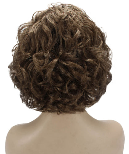 Ash Light Brown Curly Asymmetrical Hairstyles
