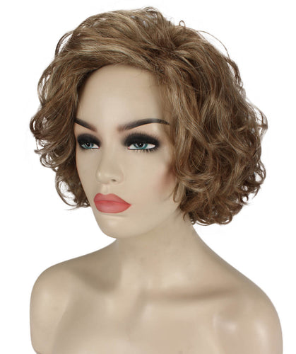 Light Aurburn with Bld Highlight Front Curly Asymmetrical Hairstyles