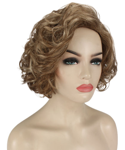 Light Aurburn with Bld Highlight Front Curly Asymmetrical Hairstyles