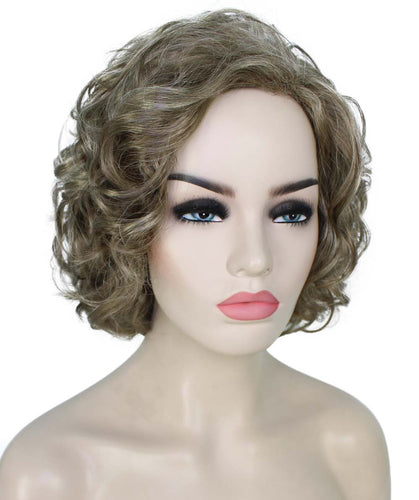 Light Ash Brown with Light Blonde Frost Curly Asymmetrical Hairstyles