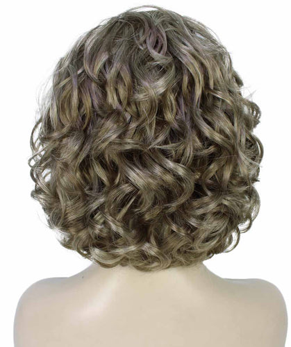 Light Ash Brown with Light Blonde Frost Curly Asymmetrical Hairstyles