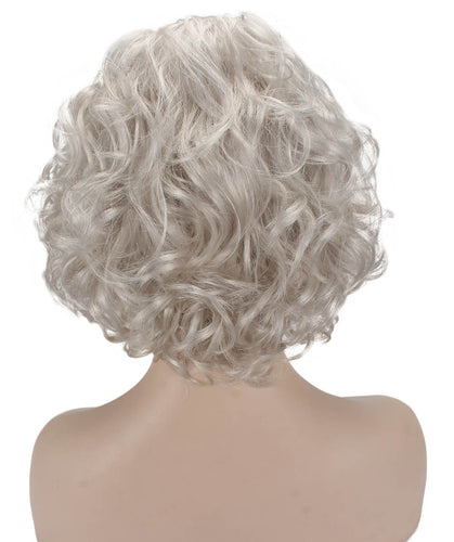 Silver Grey Curly Asymmetrical Hairstyles