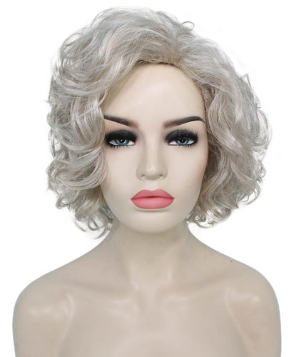 Light Silver Grey Curly Asymmetrical Hairstyles
