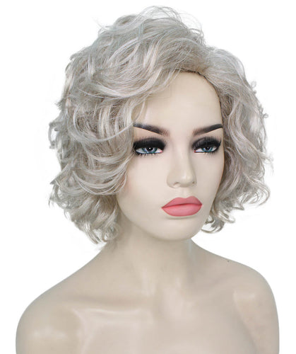 Light Silver Grey Curly Asymmetrical Hairstyles