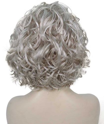 Light Silver Grey Curly Asymmetrical Hairstyles