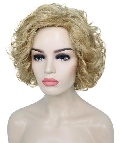 Champaign Blonde Curly Asymmetrical Hairstyles