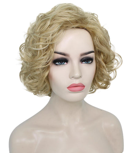 Champaign Blonde Curly Asymmetrical Hairstyles
