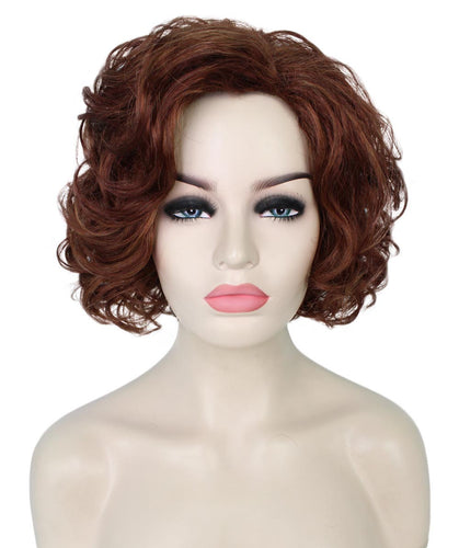 Bright Auburn mixed with Dark Auburn Curly Asymmetrical Hairstyles