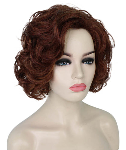 Bright Auburn mixed with Dark Auburn Curly Asymmetrical Hairstyles