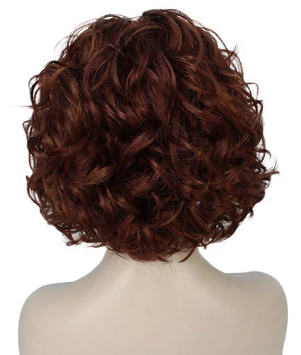 Bright Auburn mixed with Dark Auburn Curly Asymmetrical Hairstyles
