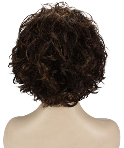 Chestnut Brown with Light Brown Highlight Curly Asymmetrical Hairstyles