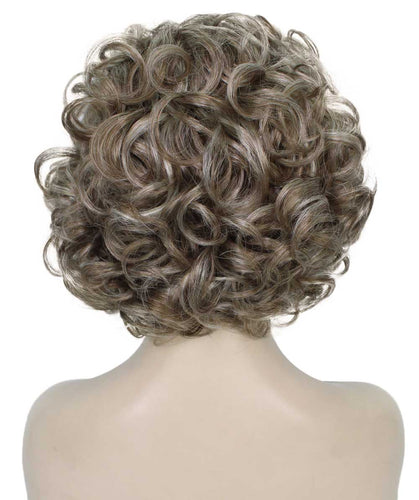  Ash Brown with Silver Grey Frost Messy bob wig