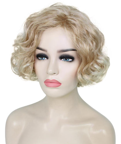 Golden Blonde with 613 Plantinum Tips Messy bob wig