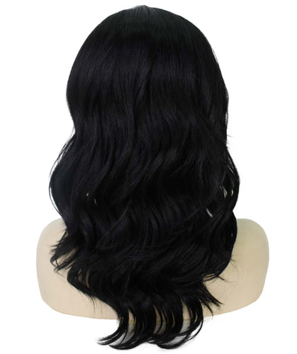 Black synthetic swiss lace front wigs