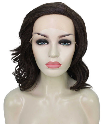 Chestnut Brown synthetic swiss lace front wigs