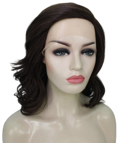 Chestnut Brown synthetic swiss lace front wigs