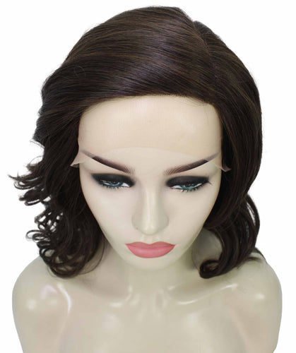 Chestnut Brown synthetic swiss lace front wigs