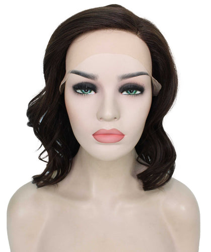 Chocolate Brown synthetic swiss lace front wigs