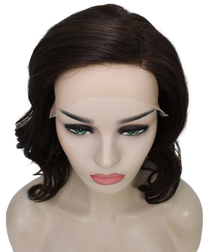 Chocolate Brown synthetic swiss lace front wigs