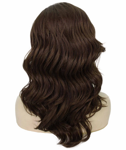 Medium Brown synthetic swiss lace front wigs