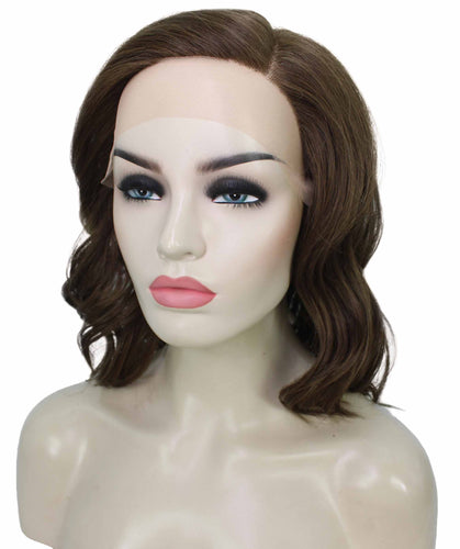 Light Brown synthetic swiss lace front wigs