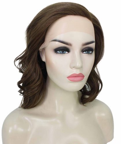 Light Brown synthetic swiss lace front wigs