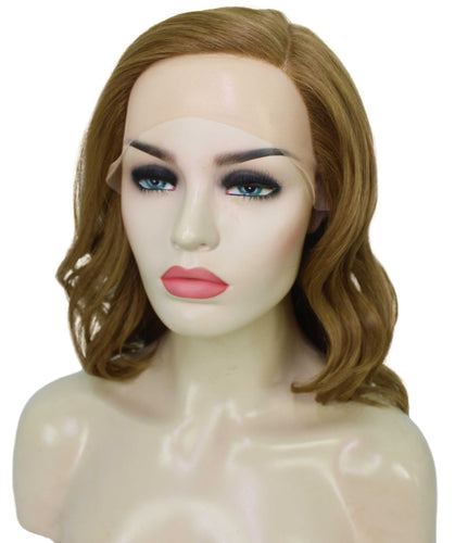 Dark Golden Blonde synthetic swiss lace front wigs