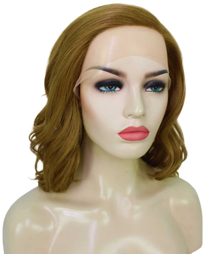 Dark Golden Blonde synthetic swiss lace front wigs