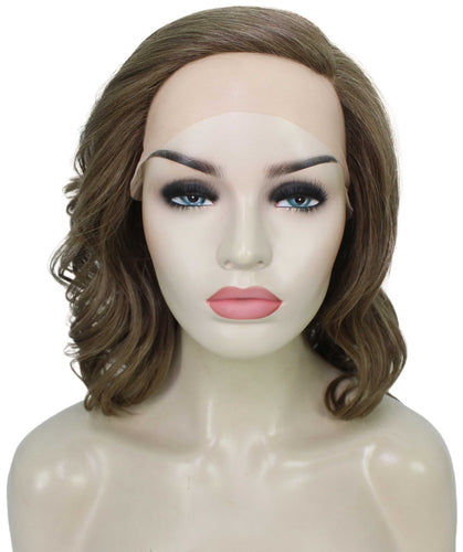 Ash Light Brown synthetic swiss lace front wigs