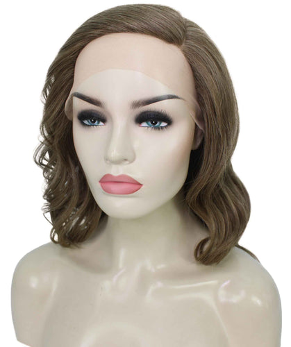 Ash Light Brown synthetic swiss lace front wigs