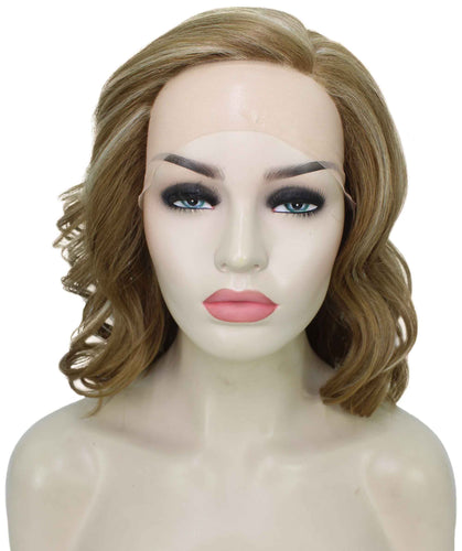 Light Aurburn with Bld Highlight Front synthetic swiss lace front wigs