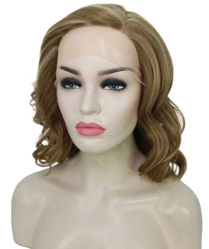 Light Aurburn with Bld Highlight Front synthetic swiss lace front wigs