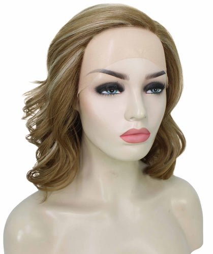 Light Aurburn with Bld Highlight Front synthetic swiss lace front wigs