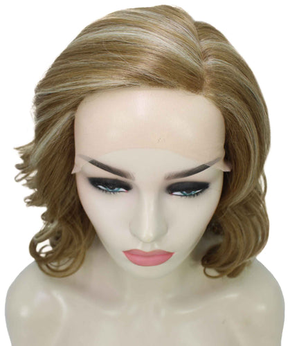 Light Aurburn with Bld Highlight Front synthetic swiss lace front wigs