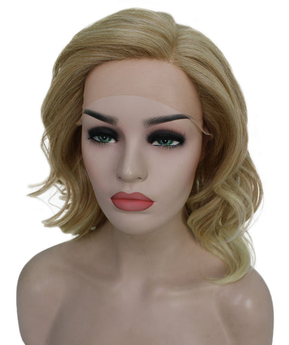 Golden Blonde with 613 Plantinum Tips synthetic swiss lace front wigs