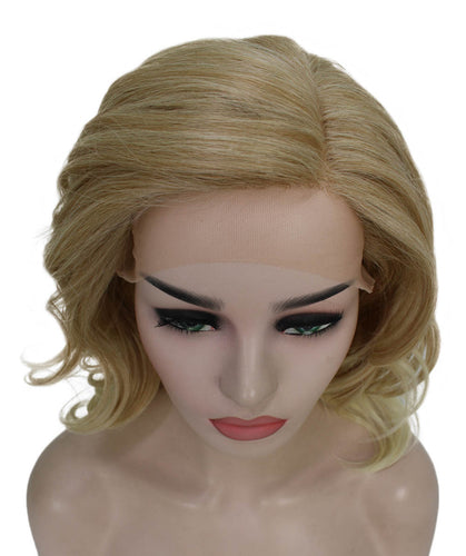 Golden Blonde with 613 Plantinum Tips synthetic swiss lace front wigs