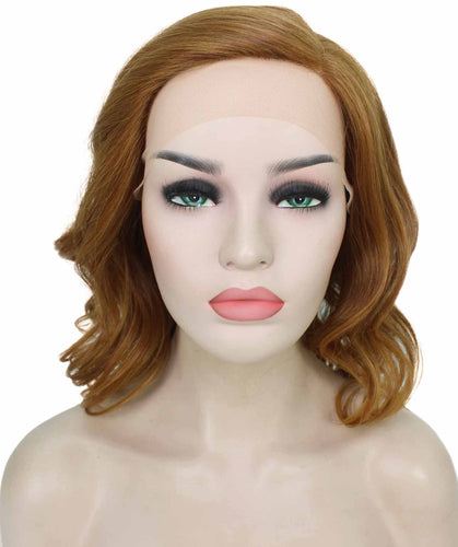 Medium Auburn with Light Aurburn Tips synthetic swiss lace front wigs