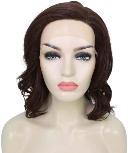 Dark Auburn synthetic swiss lace front wigs