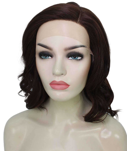 Dark Auburn synthetic swiss lace front wigs