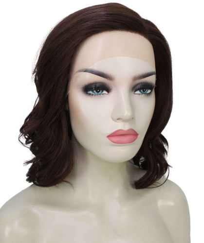 Dark Auburn synthetic swiss lace front wigs