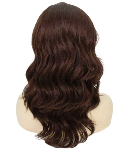 Dark Auburn synthetic swiss lace front wigs