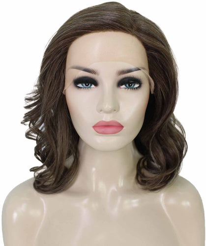 Grey with Golden Blonde synthetic swiss lace front wigs