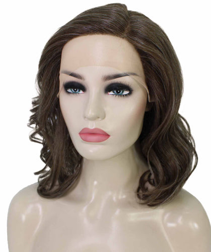 Grey with Golden Blonde synthetic swiss lace front wigs