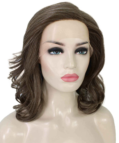 Grey with Golden Blonde synthetic swiss lace front wigs