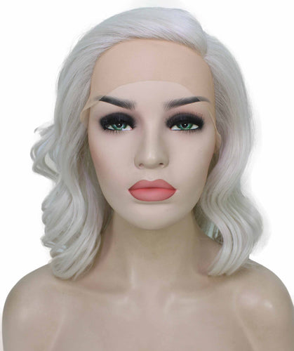 Silver Grey synthetic swiss lace front wigs