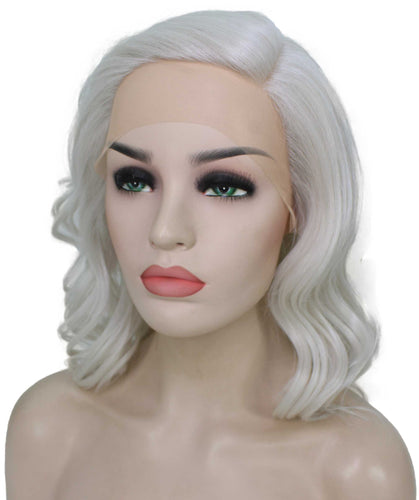 Silver Grey synthetic swiss lace front wigs