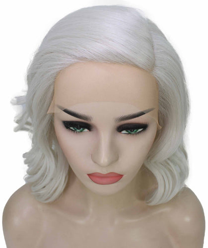 Silver Grey synthetic swiss lace front wigs