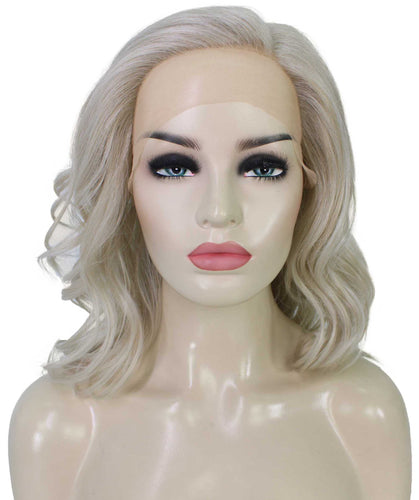 Light Silver Grey synthetic swiss lace front wigs